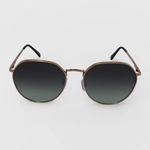 Women's Round Metal Sunglasses - A New Day™ Gold | Target