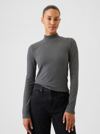 Modern Rib Cropped Mockneck Shirt | Gap (US)