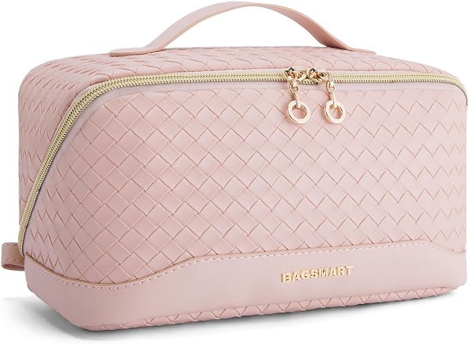 BAGSMART Makeup Bag Cosmetic Bag, Travel Makeup Bag, PU leather Makeup Bags for Women Portable Wa... | Amazon (US)