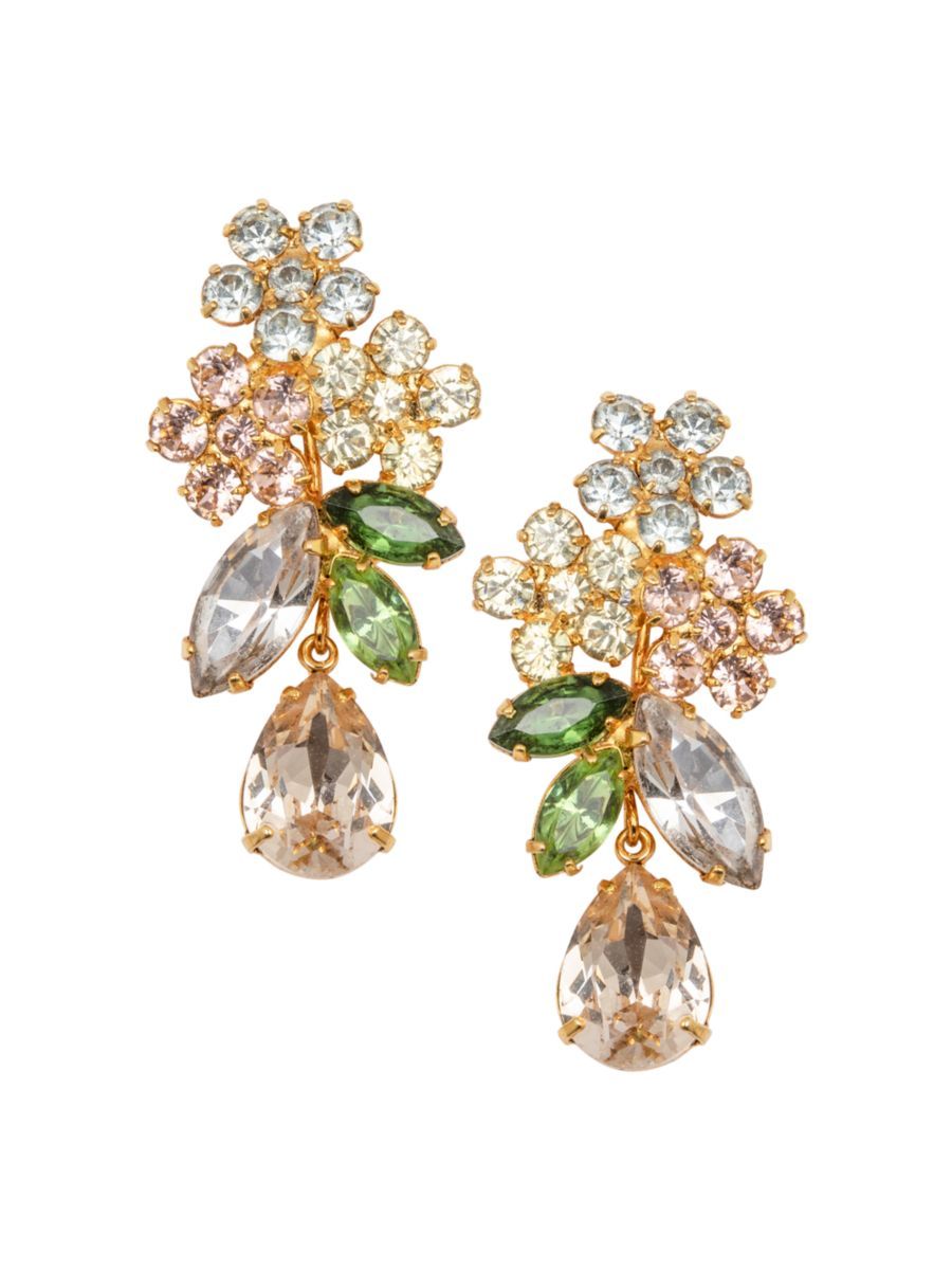 Bouquet 18K Gold-Plated & Glass Crystal Drop Earrings | Saks Fifth Avenue
