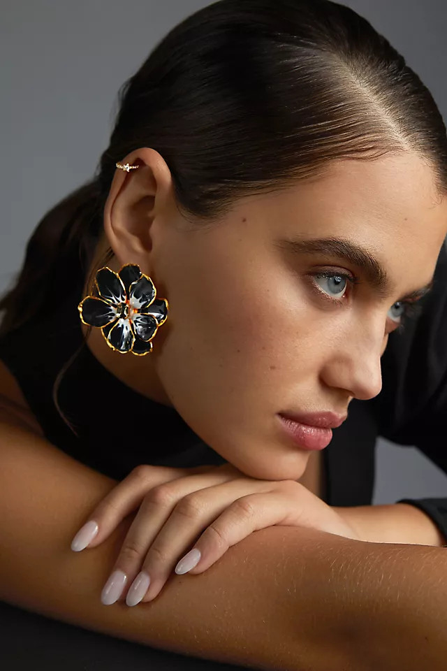 The Pink Reef Hand-Painted Earrings | Anthropologie (US)