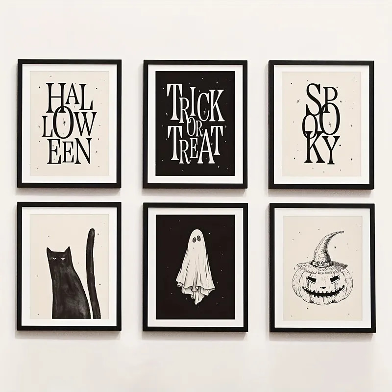 6pcs Halloween Canvas Poster, Modern Art, The Halloween Spooky Ghost Poster, Halloween Poster, Ca... | Temu Affiliate Program