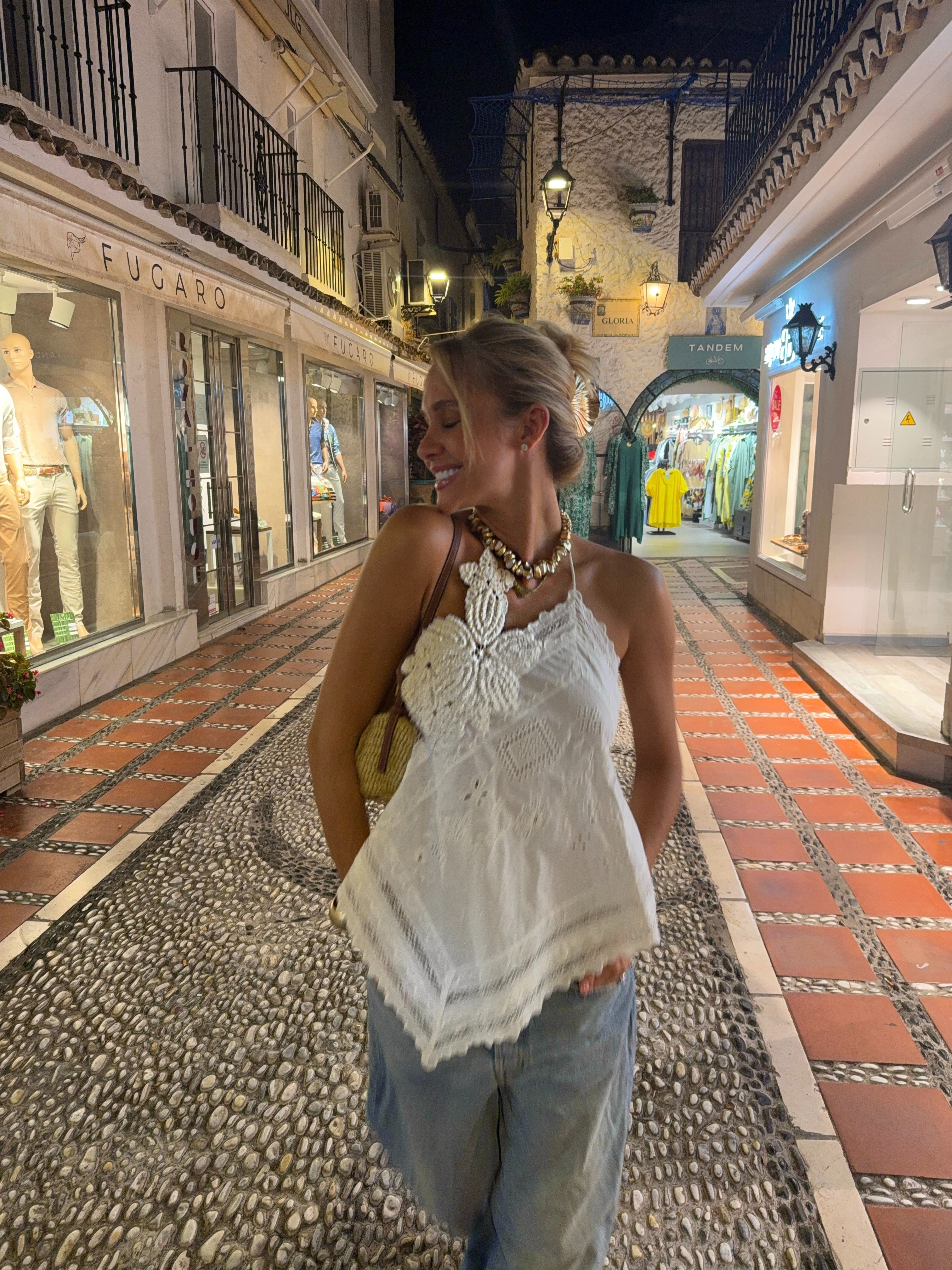 Holiday outfit, summer, crochet halter neck top, jeans, outfit idea 

 #LTKuk #LTKsummer #LTKeurope