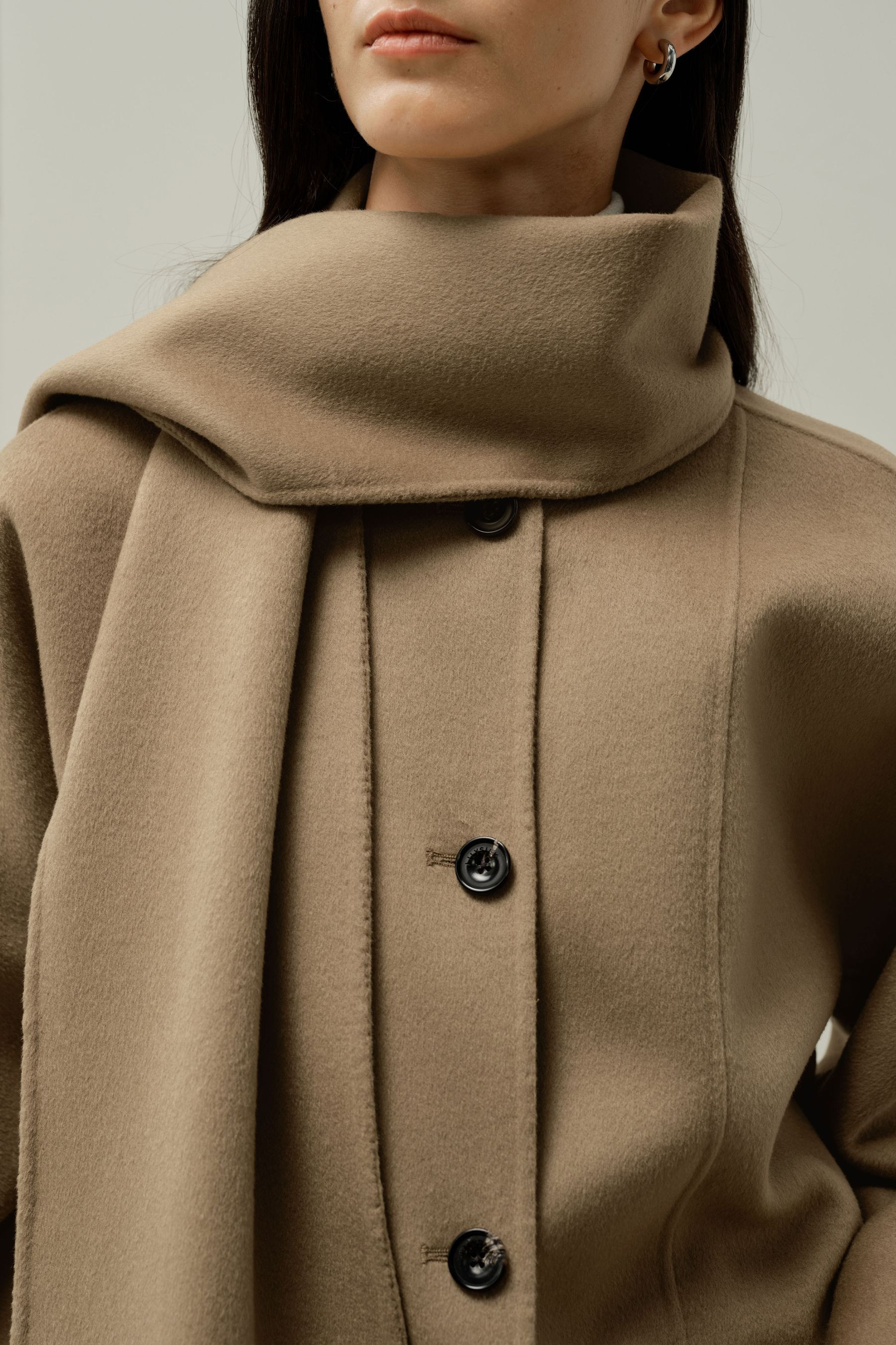 Doppelseitige Seiden-Wollmischung Mantel | LilySilk