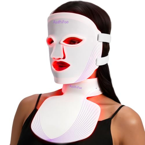 Red Light Therapy for Face and Neck, 7 in 1 Red Light Therapy Mask with NIR Portable Rechargeable Led Face Mask with Eye Protection and Remote for True Anti-Wrinkles Skincare at Home White | Amazon (US)
