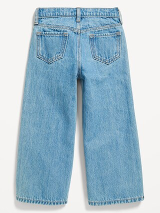 High-Waisted Baggy Two-Tone Wide-Leg Jeans for Toddler Girls | Old Navy (US)
