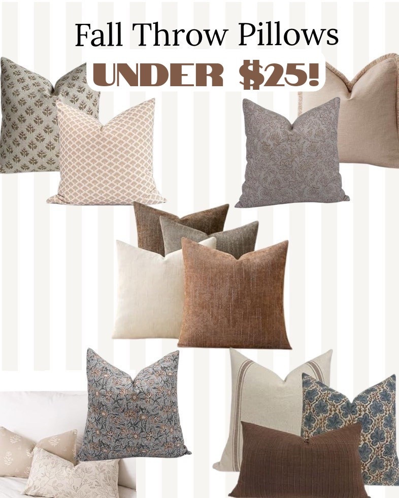 GET THE DESIGNER LOOK FOR *MUCH* LESS!!

Neutral FALL Throw Pillows     
        ✨UNDER $25✨

CAN YOU BELIEVE THEY’RE FROM AMAZON?!


Mix & Match any of these gorgeous throw pillow covers to give your living room and bedroom a stunning Autumn makeover!

💁🏼‍♀️ PRO DECORATING TIP:  
For a full, magazine-worthy look, the pillow INSERT should be 2” LARGER than the pillow COVER! 
      👉🏻 EX:  A 22” pillow insert should be stuffed inside a 20” pillow cover !

.
.
#FallHomeDecor #FallPillows #FallPillowRefresh #FallHomeRefresh #NeutralThrowPillows #NeutralHomeDecor #neutrallivingroom #luxeforless 

#LTKHome #LTKStyleTip #LTKFindsUnder50