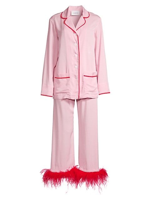 Party Feather Two-Piece Pajama Set | Saks Fifth Avenue