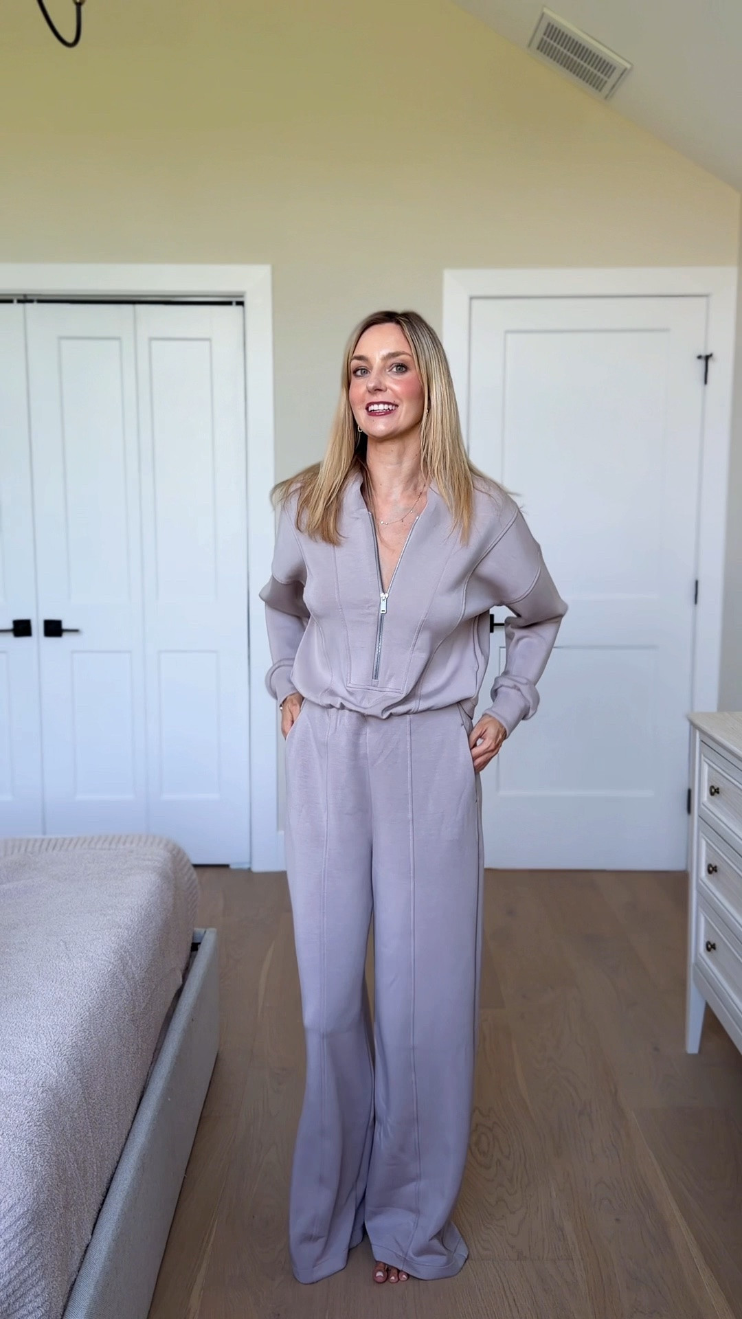FINALLY! A bathroom-friendly jumpsuit 😭🙌 OMG, I’m already obsessed! ✈️🤎 Available in 2 colors + 3 inseams, which we LOVE 👏 Just LIKE this post + comment JUMPSUIT and I’ll DM you the link! 🔗 #traveloutfit #airportoutfit #spanxjumpsuit #fallfashion #romper

#LTKootd #LTKSaleAlert #LTKTravel