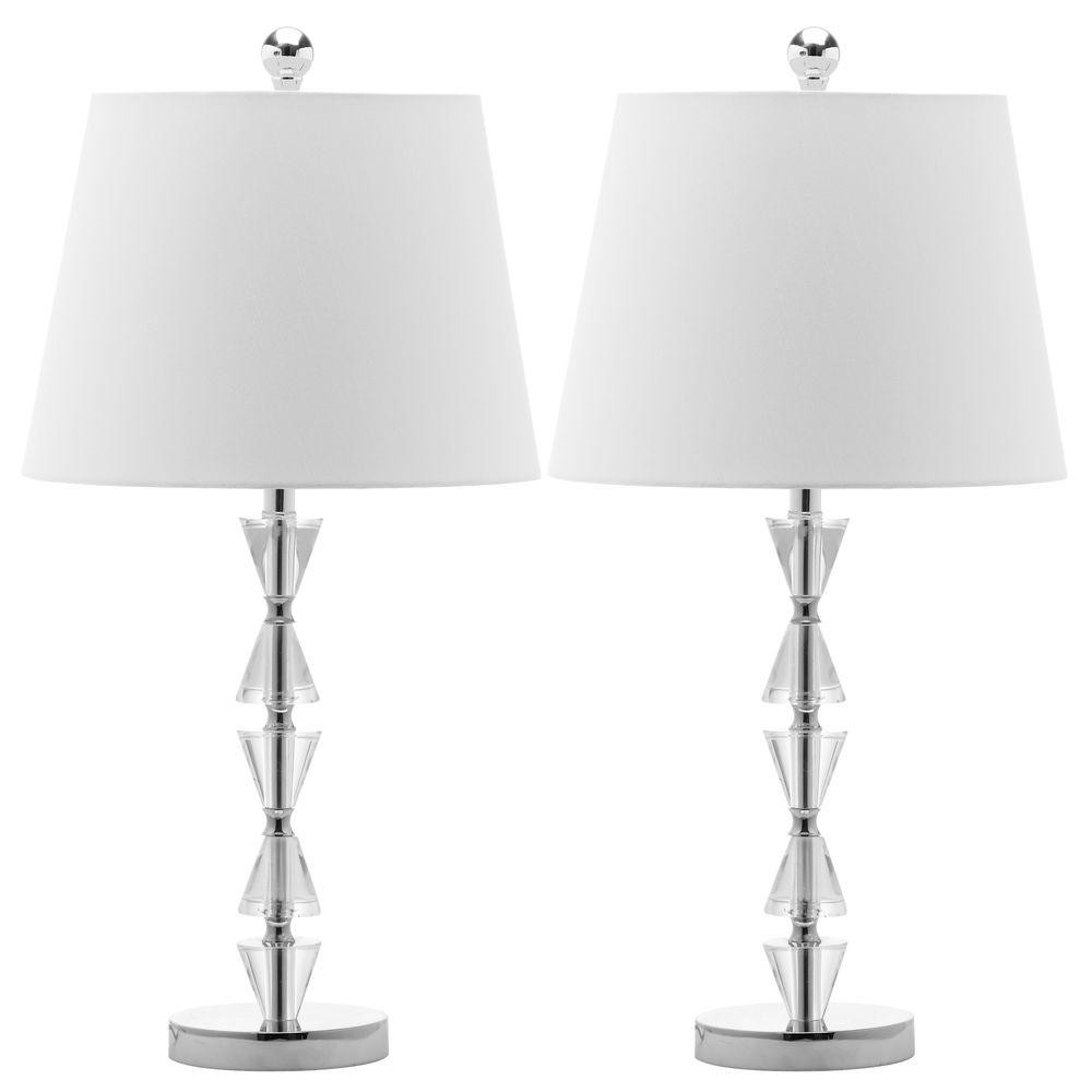 Safavieh Deco Prisms 21 in. Clear Crystal Lamp (Set of 2) | Home Depot