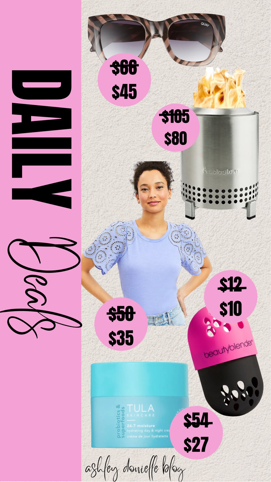 Daily deals!

Blouse, eyelet too, fire pit, beauty blender cover, moisturizer, sunglasses 

#LTKsalealert #LTKfit #LTKstyletip