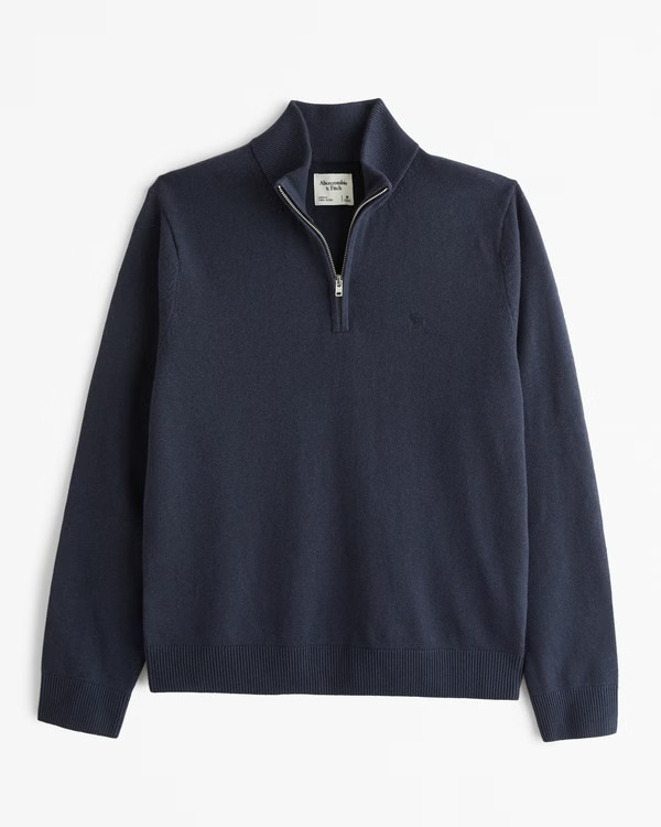 Men's Icon Quarter-Zip Sweater | Men's Tops | Abercrombie.com | Abercrombie & Fitch (UK)