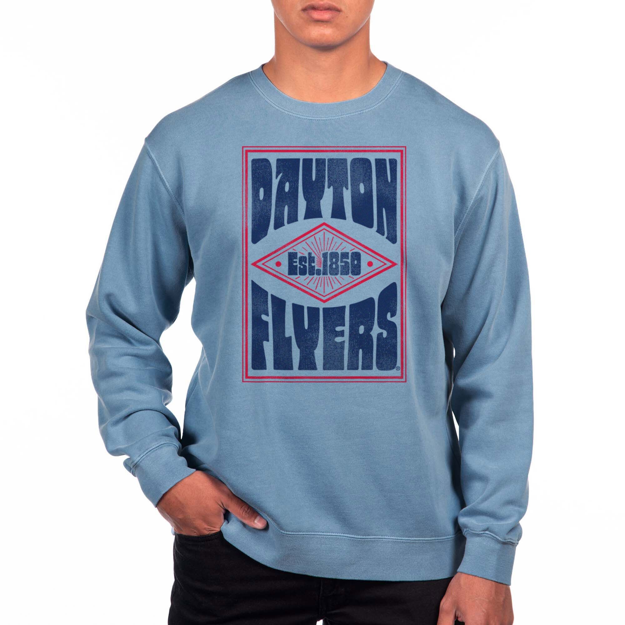 Dayton Flyers Uscape Apparel Pigment Dyed Fleece Crewneck Sweatshirt - Blue | Fanatics