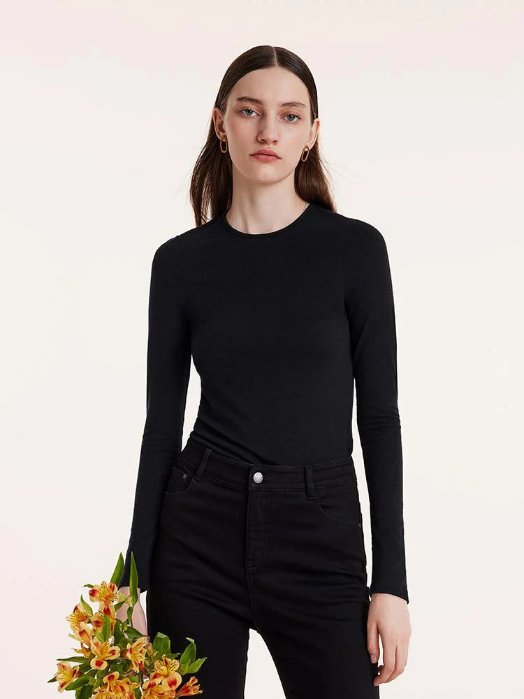 Pure Washable Wool Sheath Knit Women Sweater | GOELIA