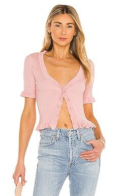 Lovers + Friends Carissa Ruffle Sweater in Pink from Revolve.com | Revolve Clothing (Global)