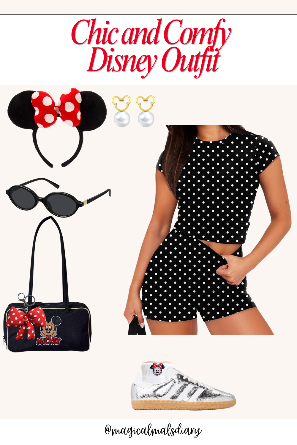Chic Amazon Polka Dot Set for Disney World. For the girls who dont want to give up style while staying comfortable. #disneyworldoutfit 

 