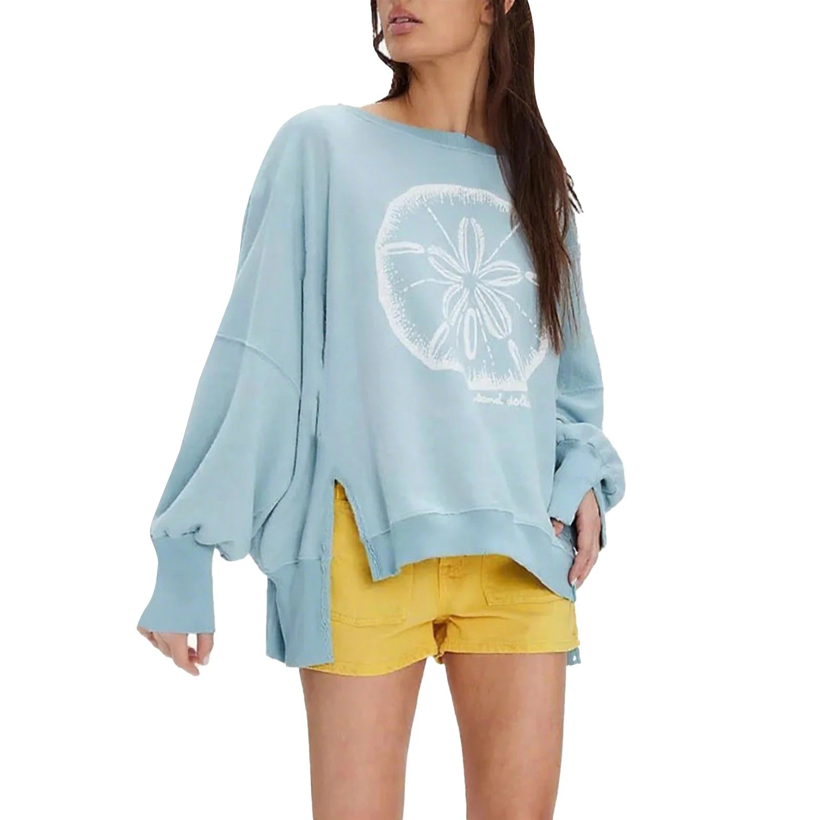 Sweaters For Women Graphic Oversized Crewneck Lobster Print Long Sleeve Pullover Sweatshirt Fall ... | Walmart (US)
