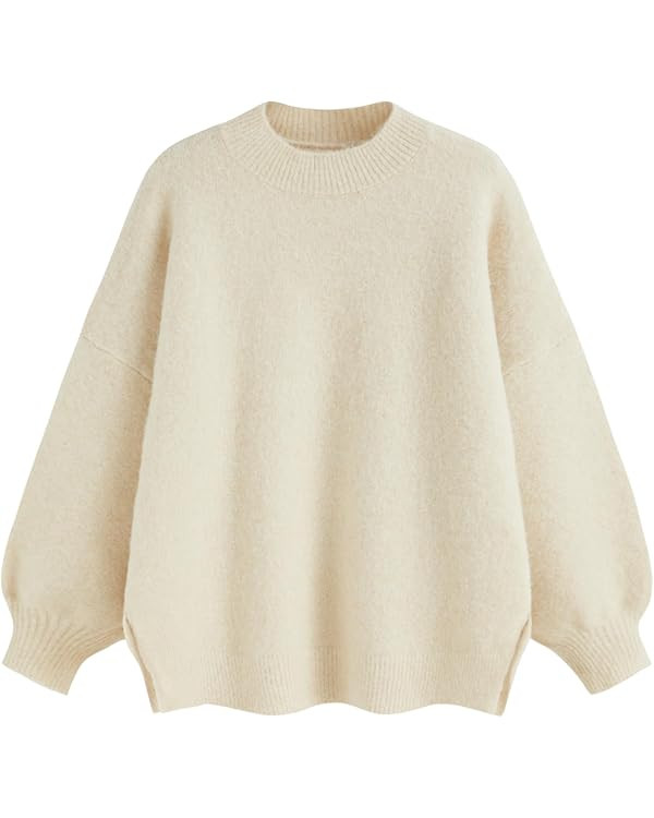 CIDER Womens Oversized Knit Sweater Pullover Crew Neck Casual Cozy Sweaters Trendy | Amazon (US)