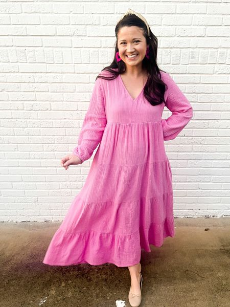 Spring dress. Spring outfit. Maxi dress. Pink dress. Bump friendly outfits 

#LTKbump #LTKstyletip #LTKunder50