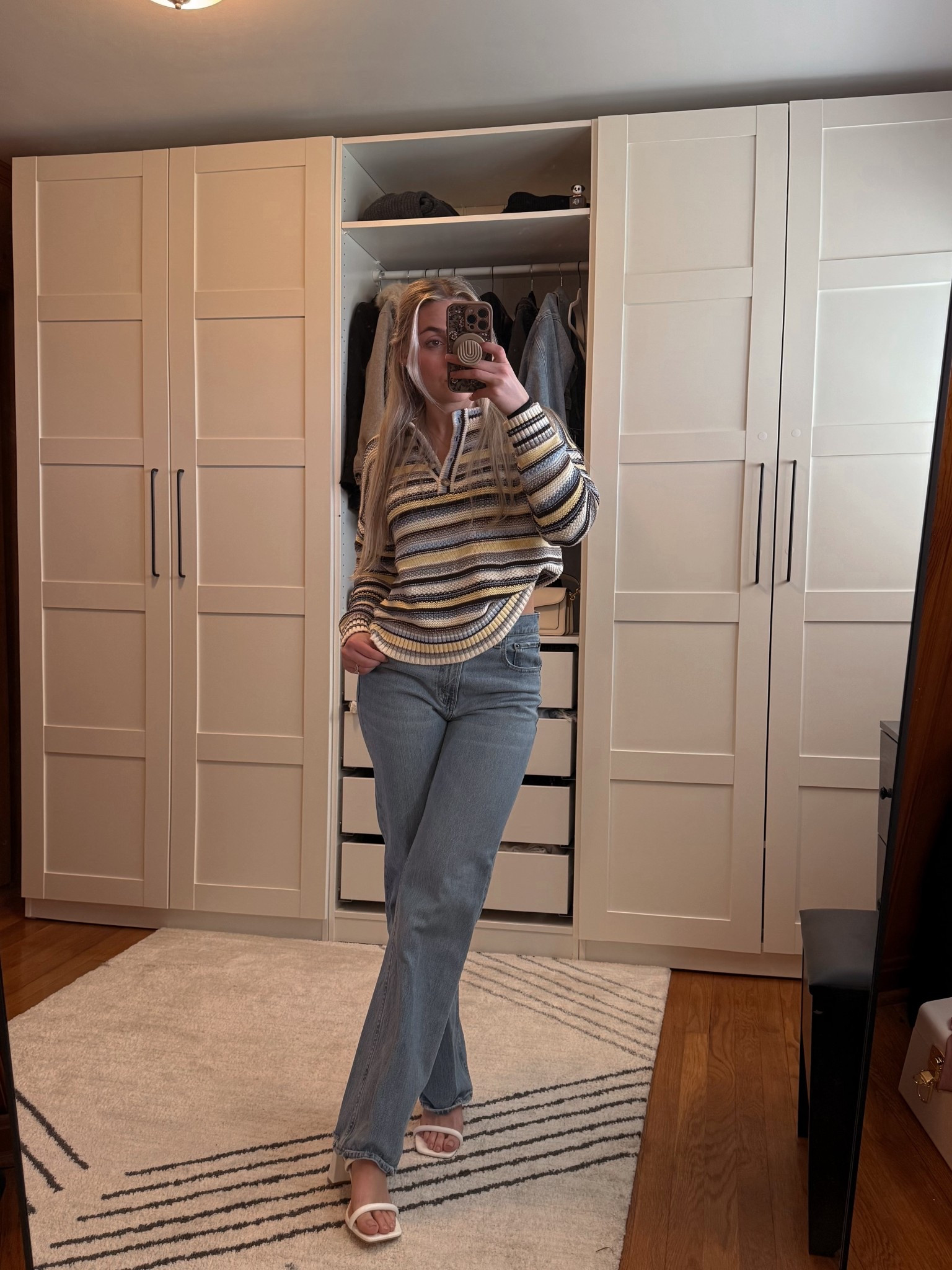 Easter outfit, spring outfit, sweater spring, neutrals outfit, transition outfit, trendy, spring fashion, Henley sweater, loose jeans 

#LTKootd #LTKSeasonal