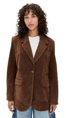 Free People Women's Paper Cut Vegan Suede Blazer, Brown Bear | Amazon (US)