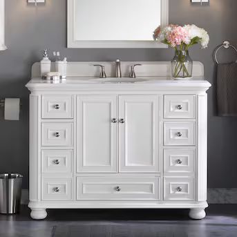 allen + roth Wrightsville 48-in White Undermount Single Sink Bathroom Vanity with White Engineere... | Lowe's