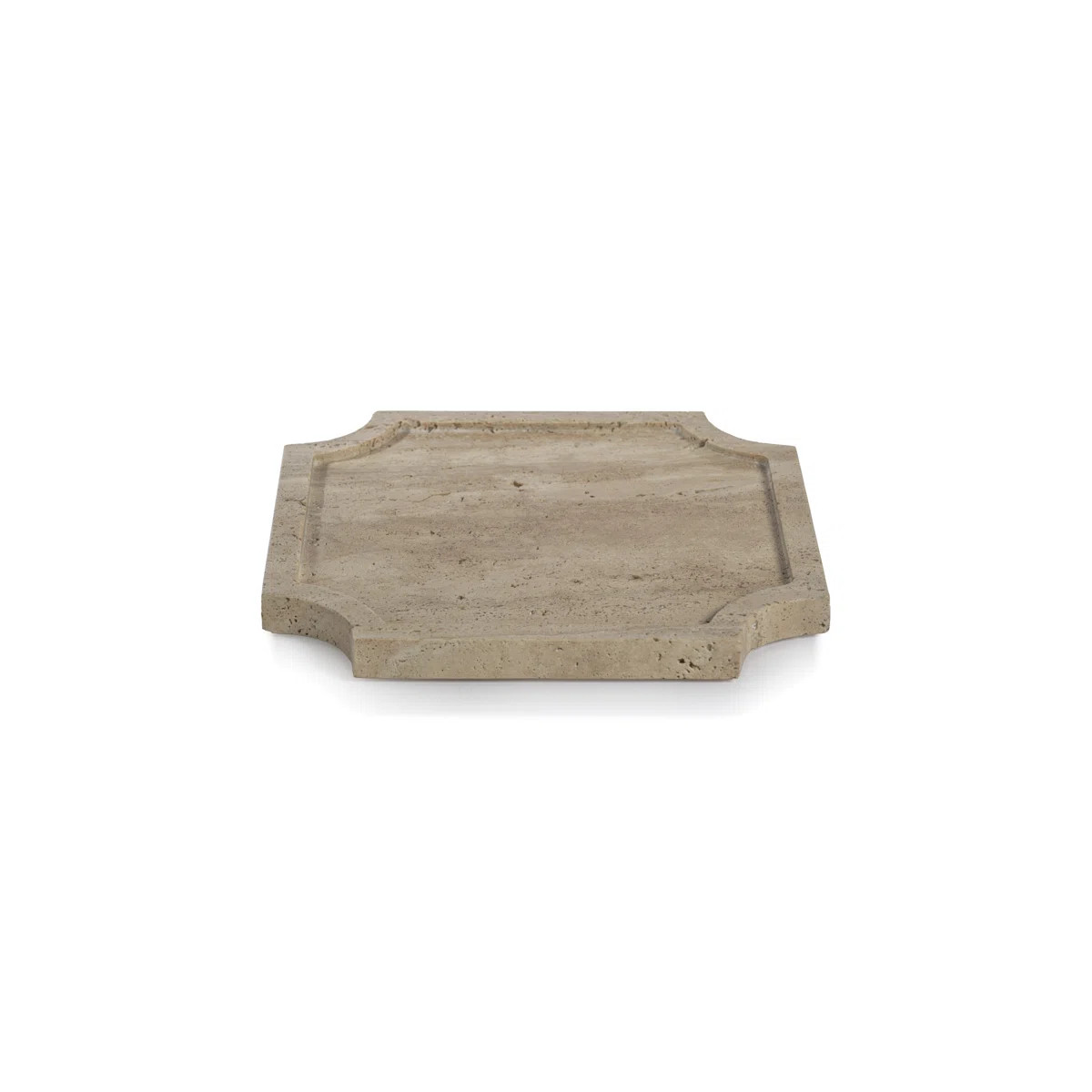 Rifah White Travertine Stone Tray | Wayfair North America