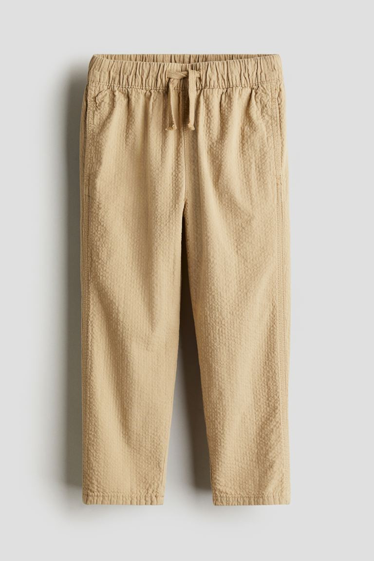 Seersucker joggers - Beige - Kids | H&M GB | H&M (UK, MY, IN, SG, PH, TW, HK)