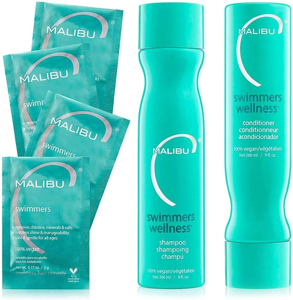 Malibu C Swimmers Wellness Shampoo and Conditioner + Hair Mask Summer Essentials Kit - Adults & K... | Amazon (US)