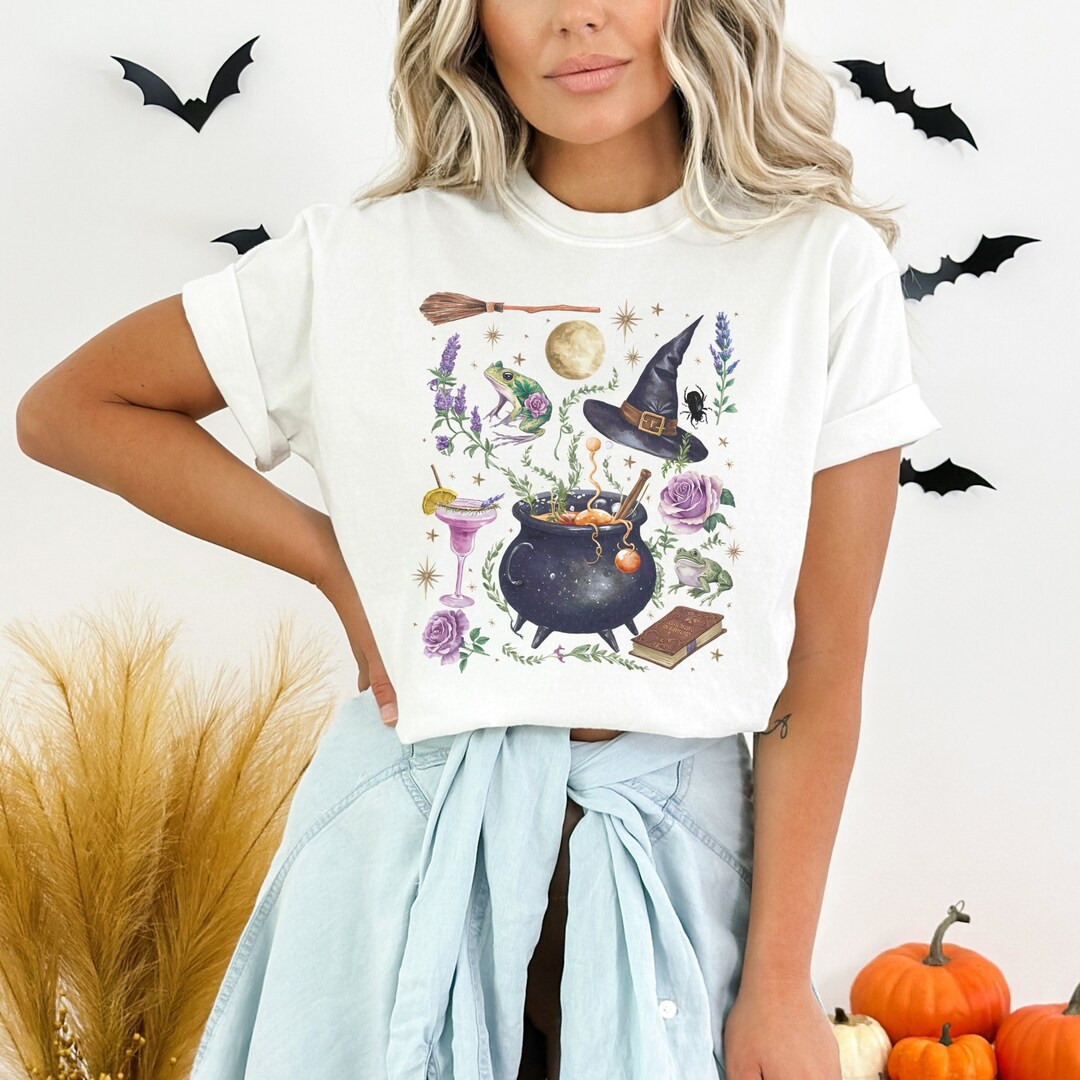 Girly Halloween Witchy Stuff Pumpkin Patch Shirt Witch Core Pastel Goth Shirt Summerween Cauldron... | Etsy (US)