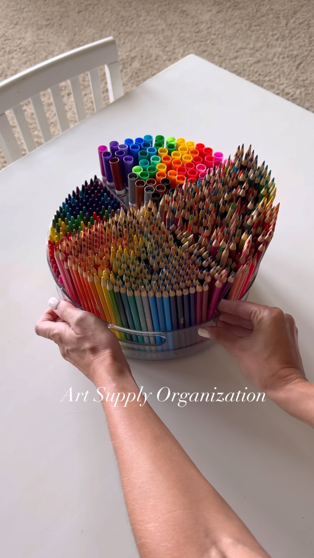 Art supply organization for our homeschool playroom, acrylic lazy susan for art supplies, home organization, organization for the home, arts and crafts organization, playroom organizationn

#LTKVideo #LTKBacktoSchool #LTKHome