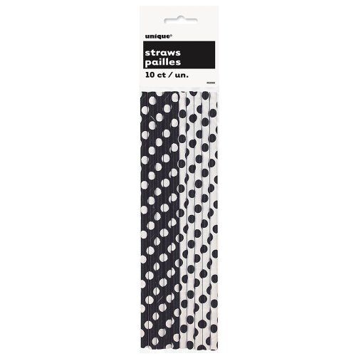 Black Polka Dot Paper Straws, 10ct | Amazon (US)