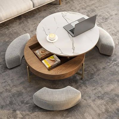 Modern Rectangle Wood Coffee Table Cocktail Table Distressed Finish | Homary