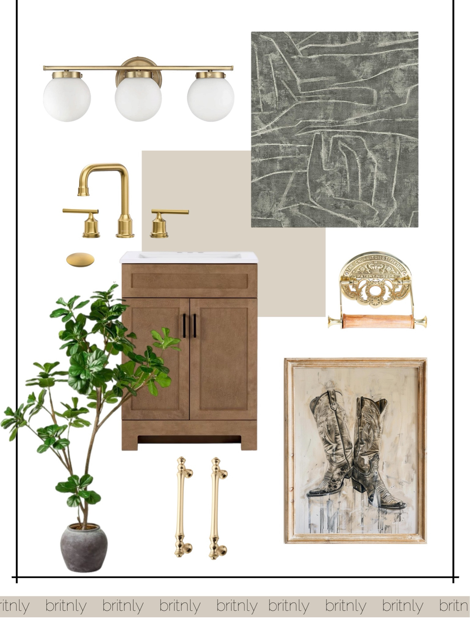 Bathroom inspo | home inspo | DIY | western oil print | Amazon home | target home 