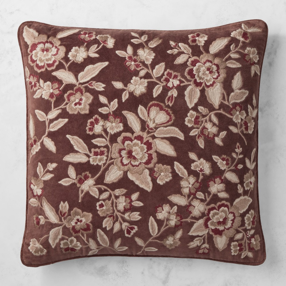 Floral Velvet Embroidered Pillow Cover | Williams-Sonoma