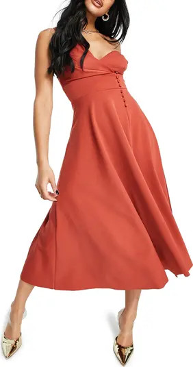 ASOS DESIGN Off-the-Shoulder Midi Dress | Nordstrom | Nordstrom