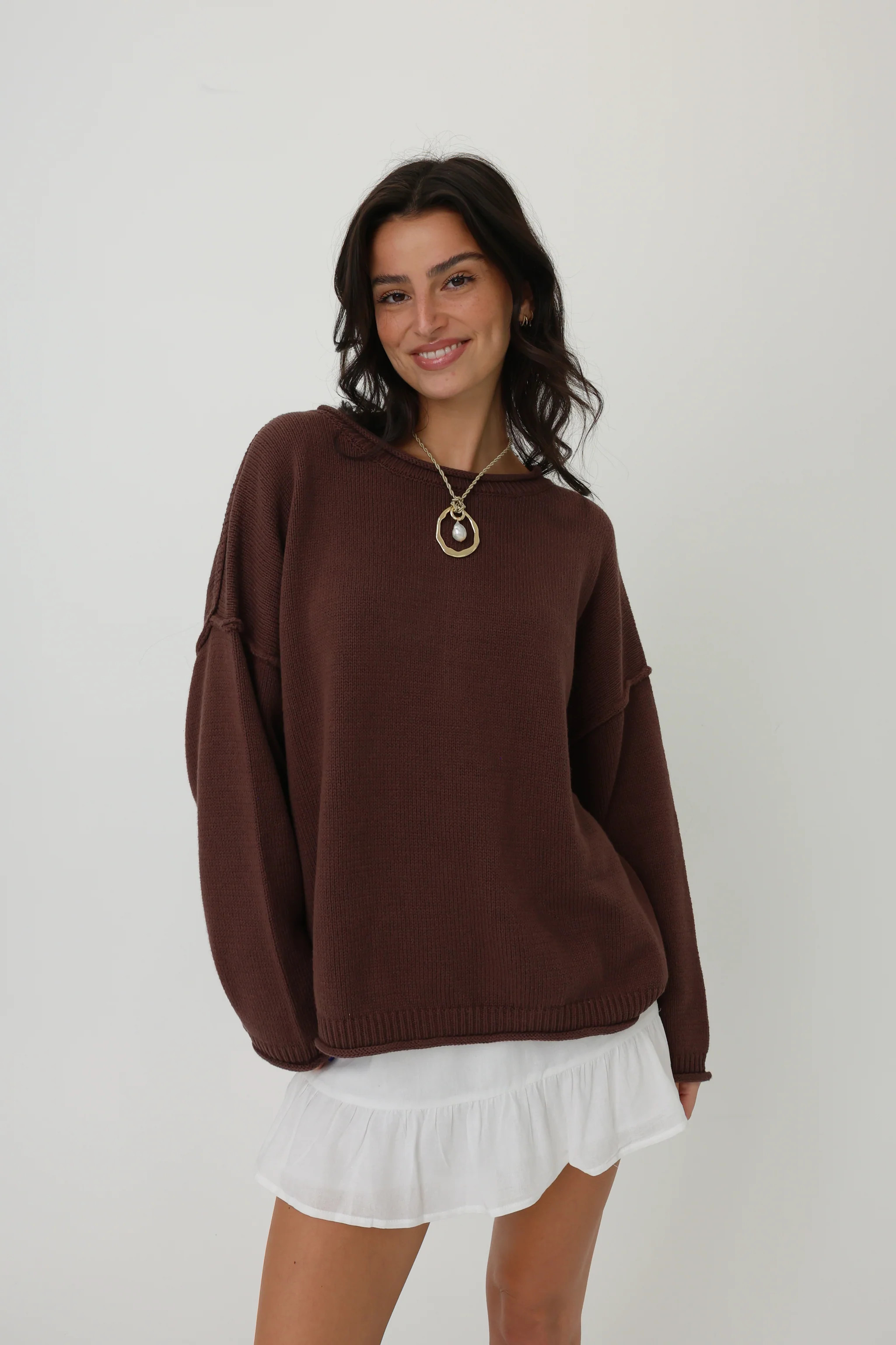 Autumn Breeze Sweater in Brown | Grey Bandit