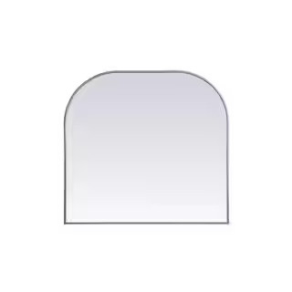 Simply Living 36 in. W x 34 in. H Arch Metal Framed Silver Mirror | The Home Depot