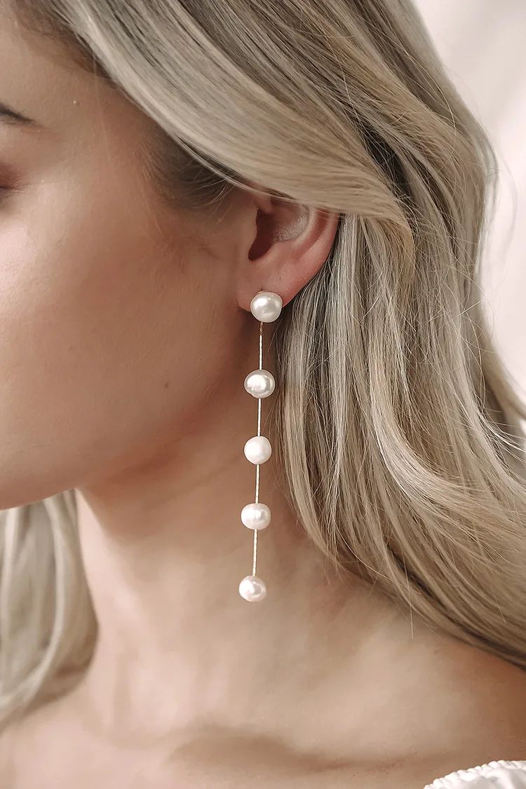 Camilla 14KT Gold Pearl Drop Earrings | Lulus