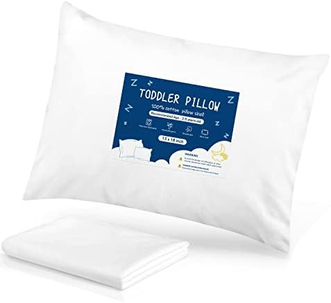 Toddler Pillow- 13X18 Baby Pillows for Sleeping- Small Kids Pillow with Soft Cotton Pillowcase- M... | Amazon (US)