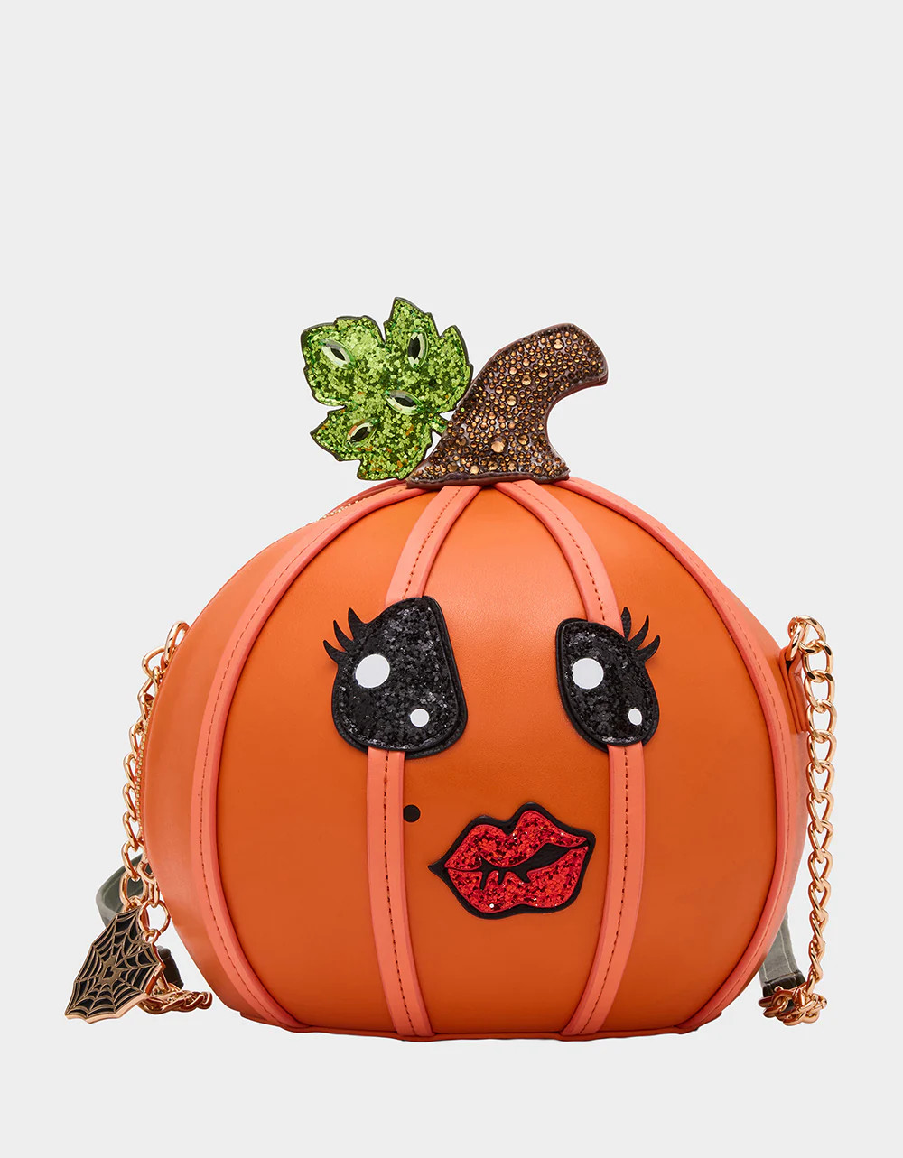 NO GUTS NO GLORY ORANGE Women's Halloween-Themed Pumpkin Crossbody Handbag | Betsey Johnson