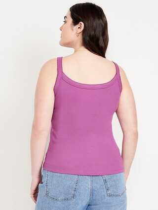 90s Ribbed Lace-Trim Tank | Old Navy (US)