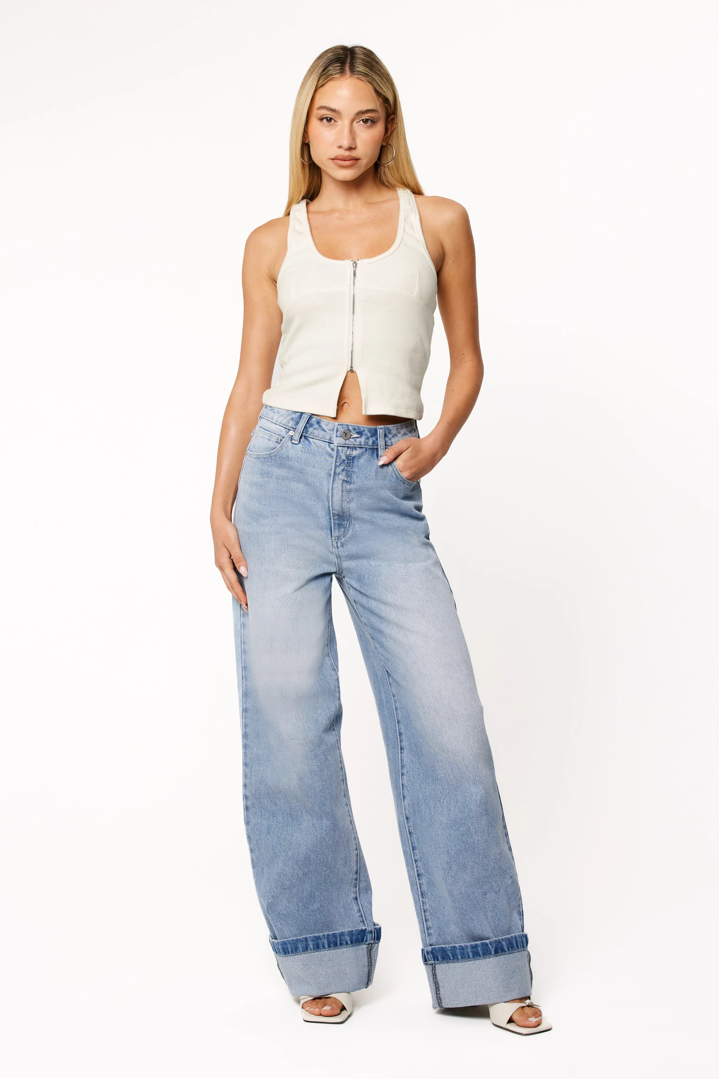 Abrand 94 High Wide Jeans - Jordan Worn Turn Up | Petal & Pup (US)