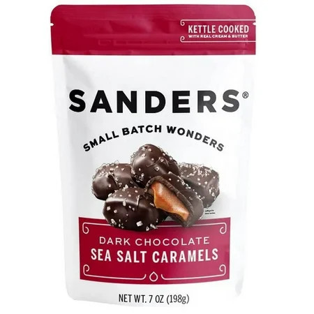 Sanders Dark Chocolate Sea Salt Caramels 7 oz. 7 oz. pouch (SDR-301674-1) | Walmart (US)