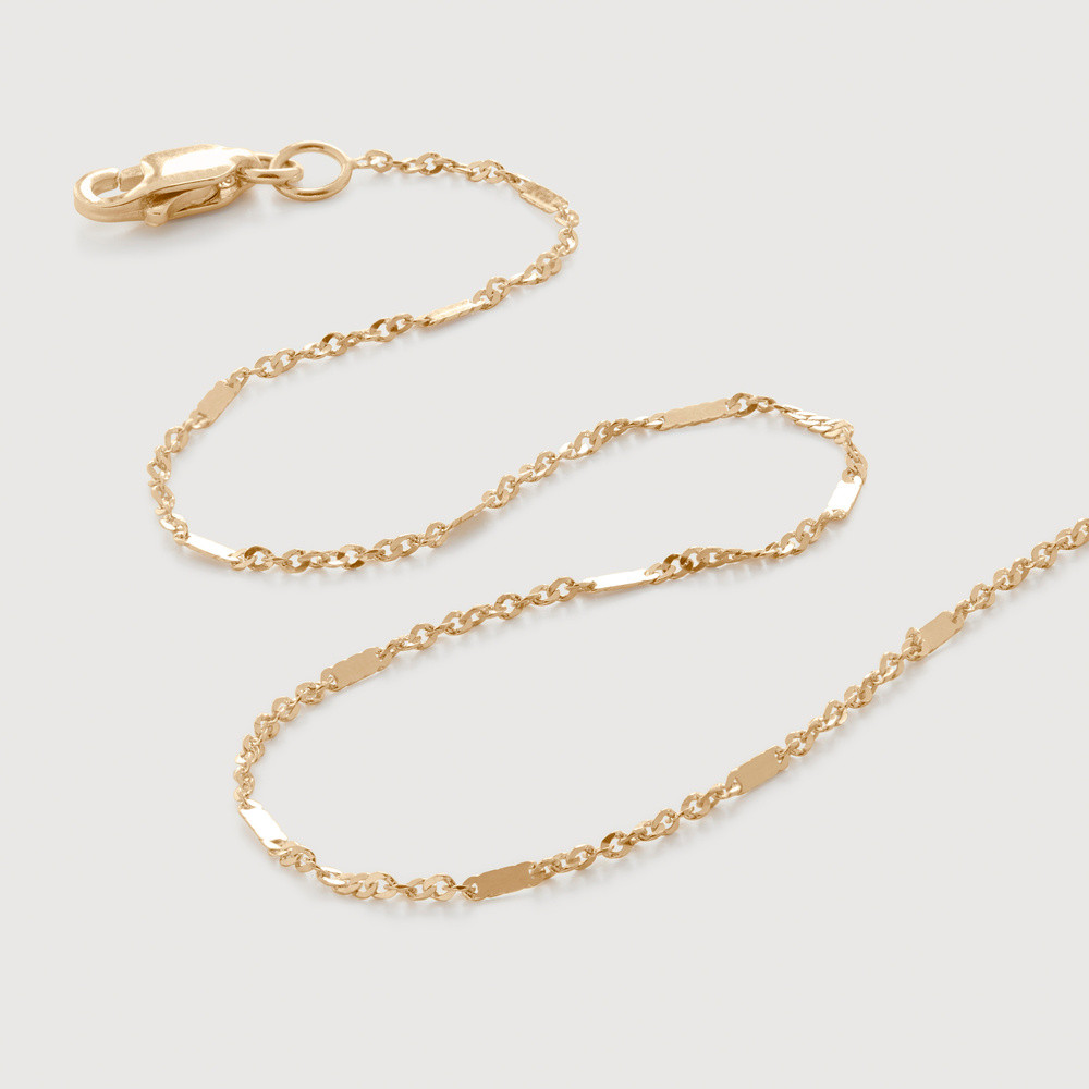 Gold Shimmer Chain Necklace 18' | Monica Vinader (US)