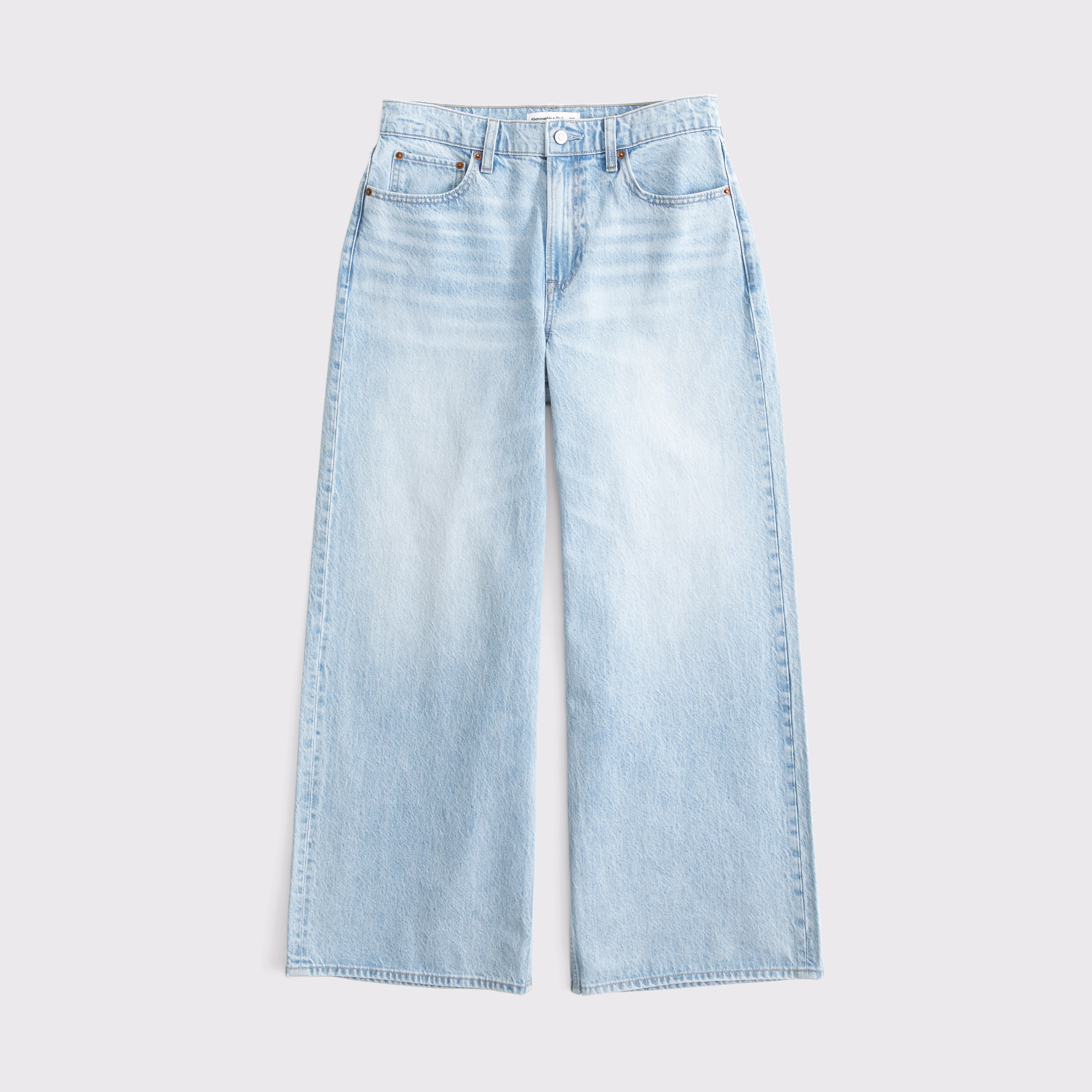 High Rise Wide Leg Star Embroidered Jean | Abercrombie & Fitch (US)