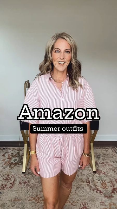 Amazon summer styles and sets for vacation, errands around town, or summer fun. Each style comes in multiple colors wearing a size small and all. 

#LTKStyleTip #LTKSeasonal #LTKOver40