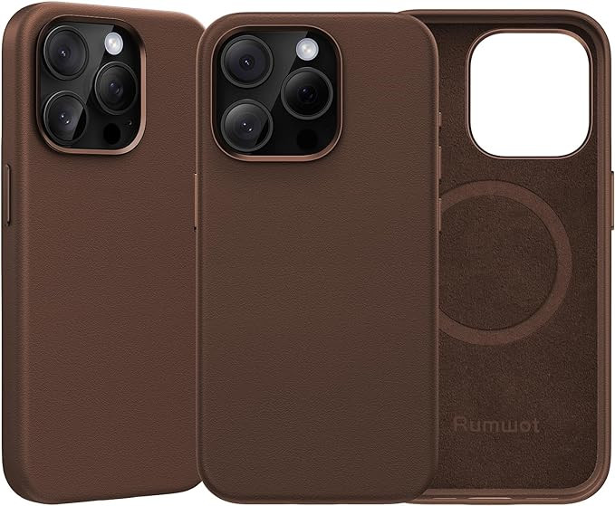 Leather Case for iPhone 15 Pro Max, Genuine Full Grain | Metal Buttons Camera Bezel | Slim Fit-Dr... | Amazon (US)