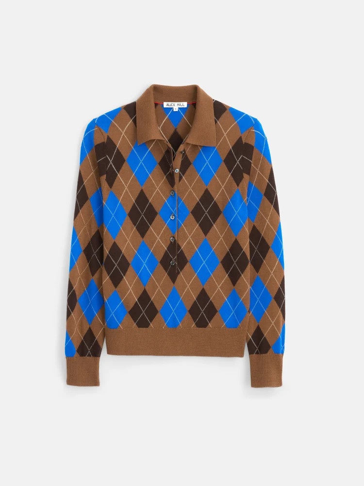 Lillian Polo in Argyle Merino Wool | Alex Mill