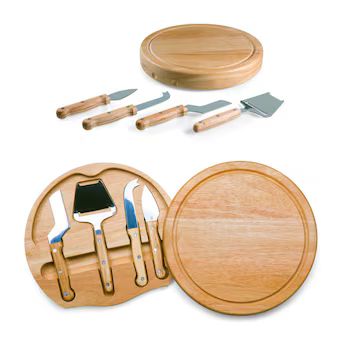 Picnic Time Swivel Cheese Board Set with Stainless Steel Cheese Tools - Eco-Friendly Rubberwood C... | Lowe's